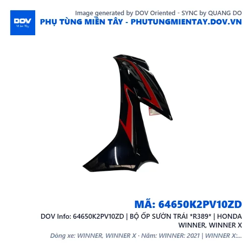 64650K2PV10ZD | BỘ ỐP SƯỜN TRÁI *R389* | HONDA WINNER, WINNER X — 64650K2PV10ZD