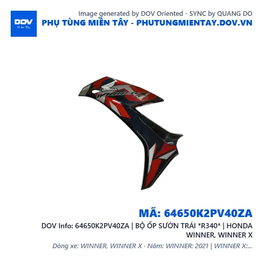 64650K2PV40ZA | BỘ ỐP SƯỜN TRÁI *R340* | HONDA WINNER, WINNER X — 64650K2PV40ZA