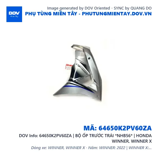 64650K2PV60ZA | BỘ ỐP TRƯỚC TRÁI *NHB56* | HONDA WINNER, WINNER X — 64650K2PV60ZA