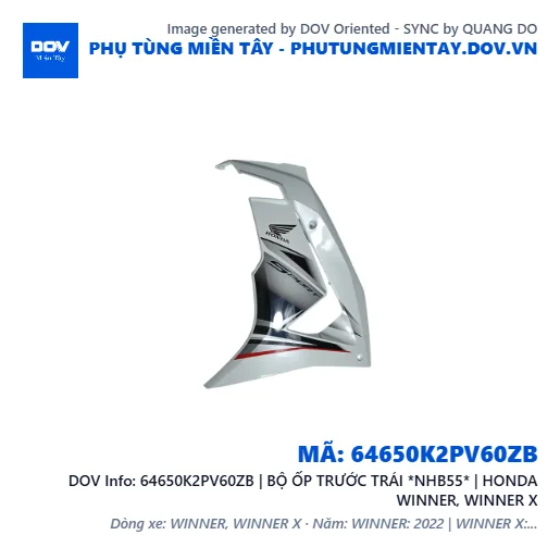 64650K2PV60ZB | BỘ ỐP TRƯỚC TRÁI *NHB55* | HONDA WINNER, WINNER X — 64650K2PV60ZB