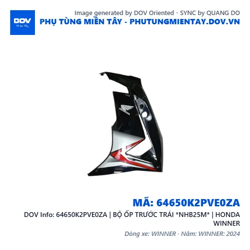 64650K2PVE0ZA | BỘ ỐP TRƯỚC TRÁI *NHB25M* | HONDA WINNER — 64650K2PVE0ZA