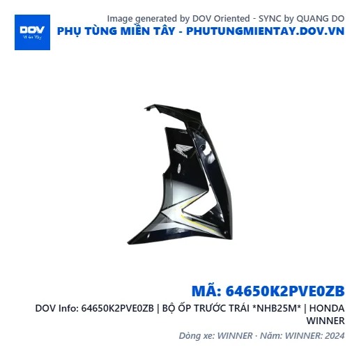 64650K2PVE0ZB | BỘ ỐP TRƯỚC TRÁI *NHB25M* | HONDA WINNER — 64650K2PVE0ZB
