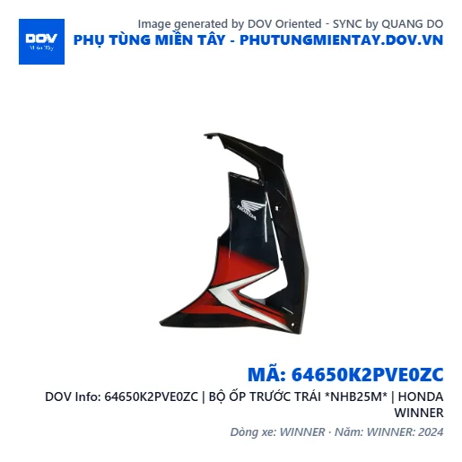 64650K2PVE0ZC | BỘ ỐP TRƯỚC TRÁI *NHB25M* | HONDA WINNER — 64650K2PVE0ZC