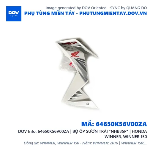 64650K56V00ZA | BỘ ỐP SƯỜN TRÁI *NHB35P* | HONDA WINNER, WINNER 150 — 64650K56V00ZA