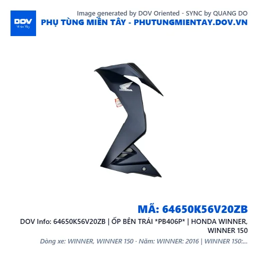 64650K56V20ZB | ỐP BÊN TRÁI *PB406P* | HONDA WINNER, WINNER 150 — 64650K56V20ZB