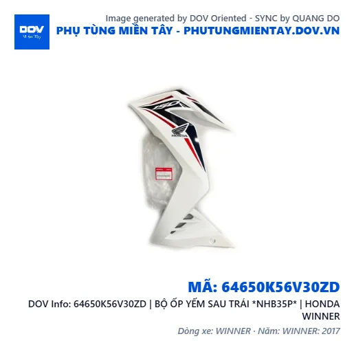 64650K56V30ZD | BỘ ỐP YẾM SAU TRÁI *NHB35P* | HONDA WINNER — 64650K56V30ZD