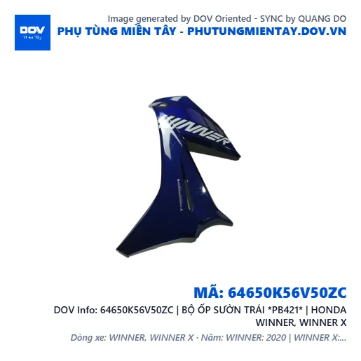 64650K56V50ZC | BỘ ỐP SƯỜN TRÁI *PB421* | HONDA WINNER, WINNER X — 64650K56V50ZC