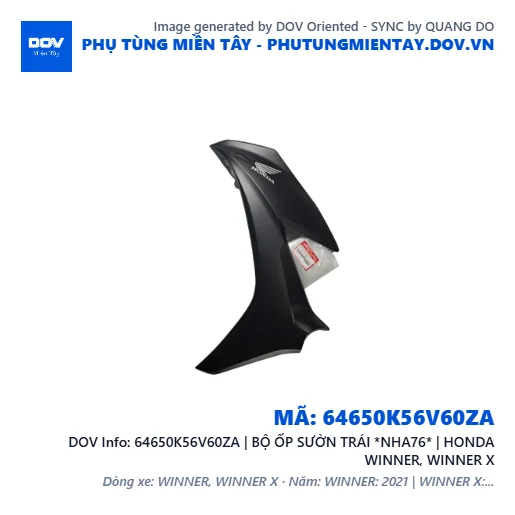 64650K56V60ZA | BỘ ỐP SƯỜN TRÁI *NHA76* | HONDA WINNER, WINNER X — 64650K56V60ZA