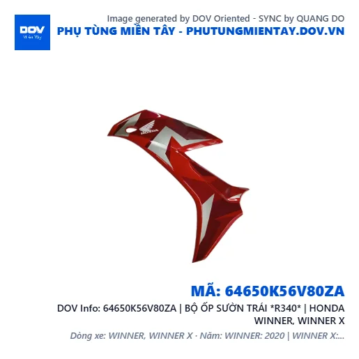 64650K56V80ZA | BỘ ỐP SƯỜN TRÁI *R340* | HONDA WINNER, WINNER X — 64650K56V80ZA