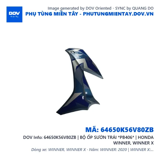 64650K56V80ZB | BỘ ỐP SƯỜN TRÁI *PB406* | HONDA WINNER, WINNER X — 64650K56V80ZB