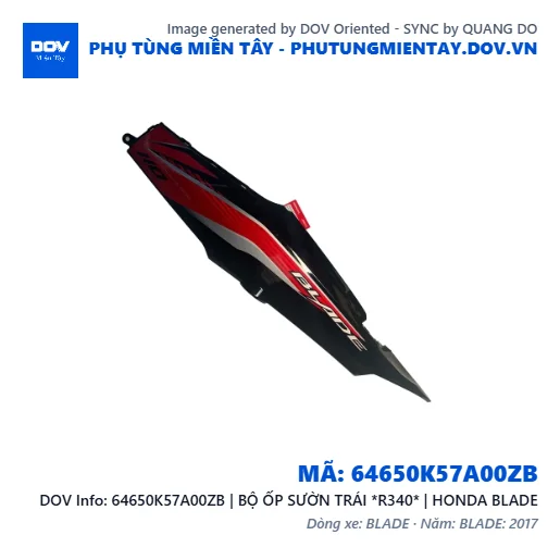 64650K57A00ZB | BỘ ỐP SƯỜN TRÁI *R340* | HONDA BLADE — 64650K57A00ZB