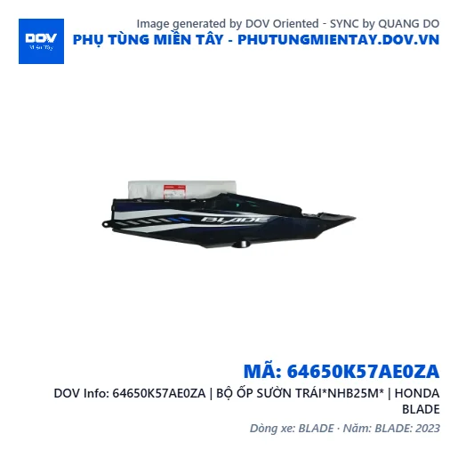 64650K57AE0ZA | BỘ ỐP SƯỜN TRÁI*NHB25M* | HONDA BLADE — 64650K57AE0ZA