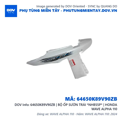 64650K89V90ZB | BỘ ỐP SƯỜN TRÁI *NHB55P* | HONDA WAVE ALPHA 110 — 64650K89V90ZB