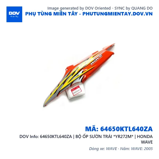 64650KTL640ZA | BỘ ỐP SƯỜN TRÁI *YR272M* | HONDA WAVE — 64650KTL640ZA