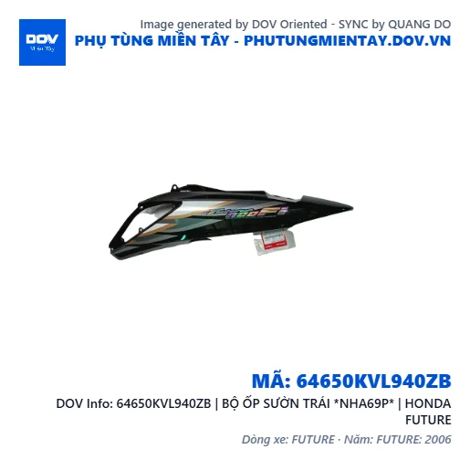 64650KVL940ZB | BỘ ỐP SƯỜN TRÁI *NHA69P* | HONDA FUTURE — 64650KVL940ZB