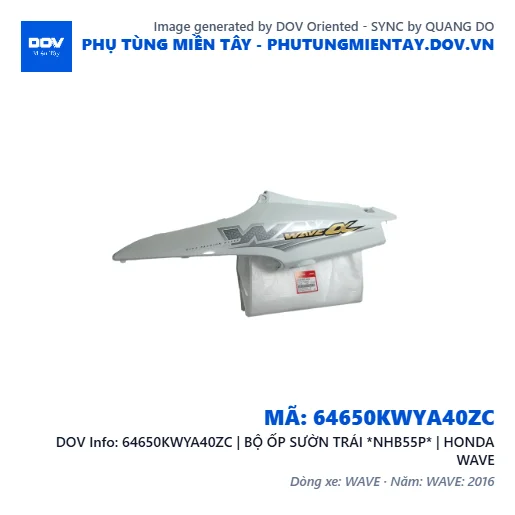 64650KWYA40ZC | BỘ ỐP SƯỜN TRÁI *NHB55P* | HONDA WAVE — 64650KWYA40ZC