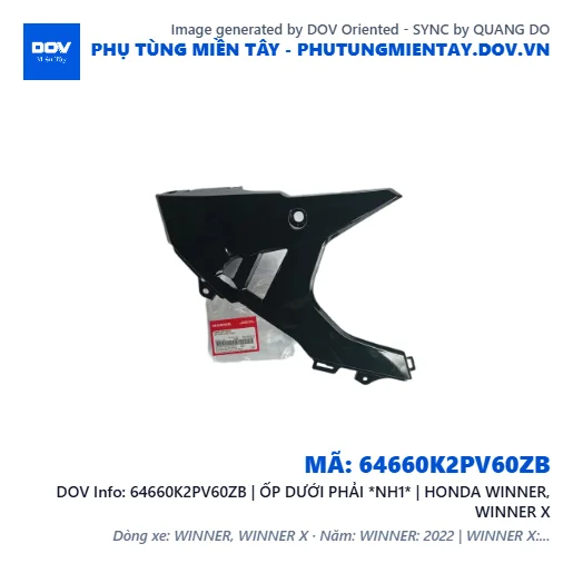 64660K2PV60ZB | ỐP DƯỚI PHẢI *NH1* | HONDA WINNER, WINNER X — 64660K2PV60ZB