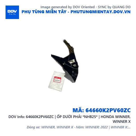 64660K2PV60ZC | ỐP DƯỚI PHẢI *NHB25* | HONDA WINNER, WINNER X — 64660K2PV60ZC
