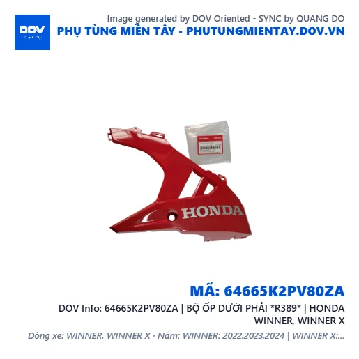 64665K2PV80ZA | BỘ ỐP DƯỚI PHẢI *R389* | HONDA WINNER, WINNER X — 64665K2PV80ZA