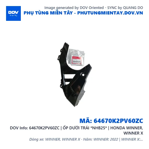 64670K2PV60ZC | ỐP DƯỚI TRÁI *NHB25* | HONDA WINNER, WINNER X — 64670K2PV60ZC