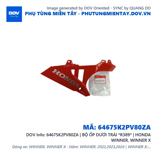 64675K2PV80ZA | BỘ ỐP DƯỚI TRÁI *R389* | HONDA WINNER, WINNER X — 64675K2PV80ZA