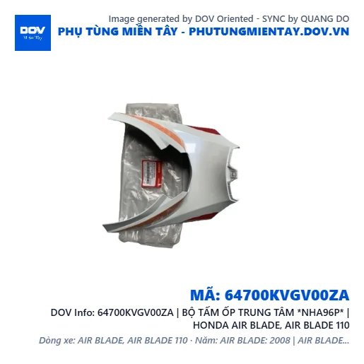 64700KVGV00ZA | BỘ TẤM ỐP TRUNG TÂM *NHA96P* | HONDA AIR BLADE, AIR BLADE 110 — 64700KVGV00ZA