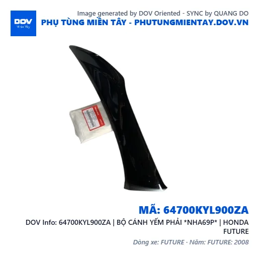 64700KYL900ZA | BỘ CÁNH YẾM PHẢI *NHA69P* | HONDA FUTURE — 64700KYL900ZA