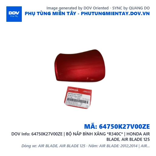 64750K27V00ZE | BỘ NẮP BÌNH XĂNG *R340C* | HONDA AIR BLADE, AIR BLADE 125 — 64750K27V00ZE
