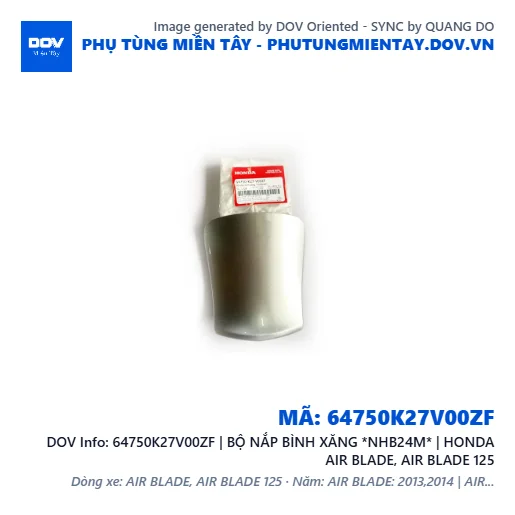 64750K27V00ZF | BỘ NẮP BÌNH XĂNG *NHB24M* | HONDA AIR BLADE, AIR BLADE 125 — 64750K27V00ZF