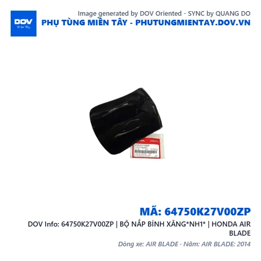 64750K27V00ZP | BỘ NẮP BÌNH XĂNG*NH1* | HONDA AIR BLADE — 64750K27V00ZP