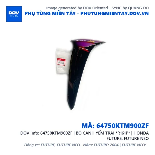 64750KTM900ZF | BỘ CÁNH YẾM TRÁI *R161P* | HONDA FUTURE, FUTURE NEO — 64750KTM900ZF
