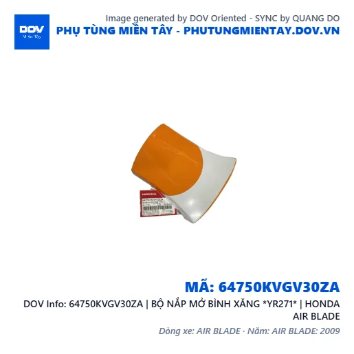 64750KVGV30ZA | BỘ NẮP MỞ BÌNH XĂNG *YR271* | HONDA AIR BLADE — 64750KVGV30ZA