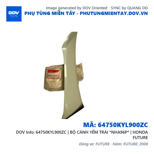 64750KYL900ZC | BỘ CÁNH YẾM TRÁI *NHA96P* | HONDA FUTURE — 64750KYL900ZC