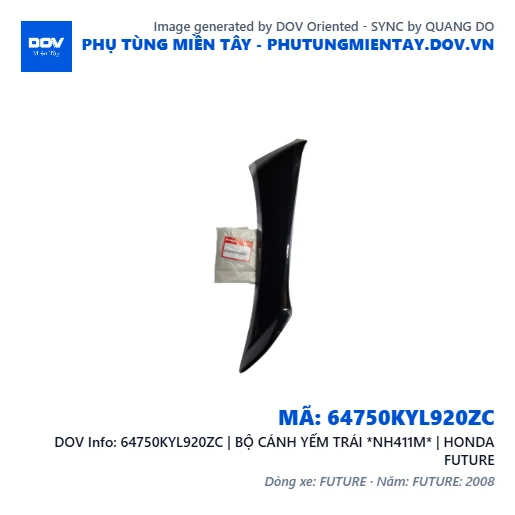 64750KYL920ZC | BỘ CÁNH YẾM TRÁI *NH411M* | HONDA FUTURE — 64750KYL920ZC