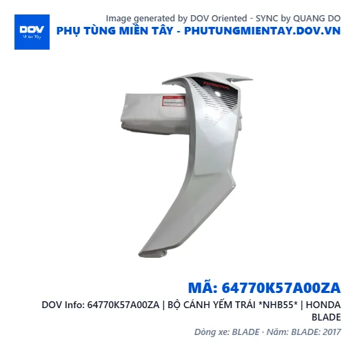 64770K57A00ZA | BỘ CÁNH YẾM TRÁI *NHB55* | HONDA BLADE — 64770K57A00ZA