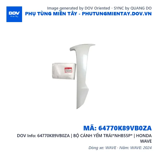 64770K89VB0ZA | BỘ CÁNH YẾM TRÁI*NHB55P* | HONDA WAVE — 64770K89VB0ZA