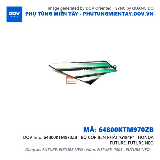 64800KTM970ZB | BỘ CỐP BÊN PHẢI *G194P* | HONDA FUTURE, FUTURE NEO — 64800KTM970ZB