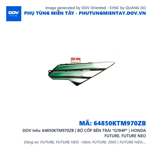 64850KTM970ZB | BỘ CỐP BÊN TRÁI *G194P* | HONDA FUTURE, FUTURE NEO — 64850KTM970ZB