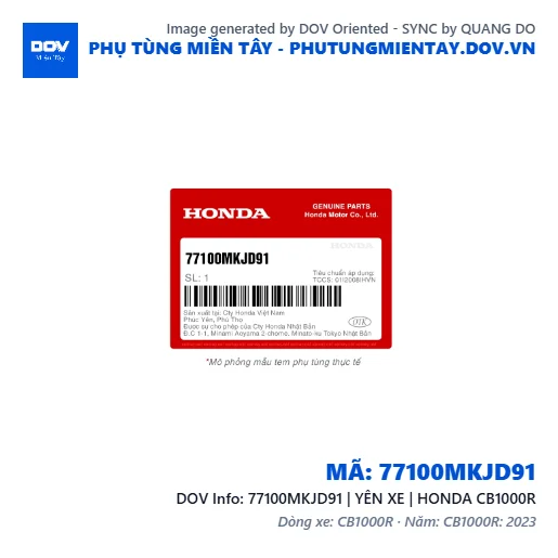 77100MKJD91 | YÊN XE | HONDA CB1000R — 77100MKJD91