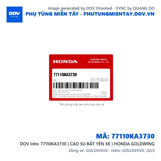 77110KA3730 | CAO SU BẮT YÊN XE | HONDA GOLDWING — 77110KA3730