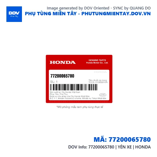 77200065780 | YÊN XE | HONDA  — 77200065780