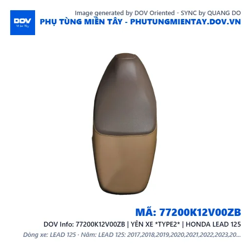 77200K12V00ZB | YÊN XE *TYPE2* | HONDA LEAD 125 — 77200K12V00ZB
