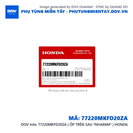 77220MKFD20ZA | ỐP TRÊN SAU *NHA86M* | HONDA — 77220MKFD20ZA