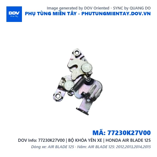 77230K27V00 | BỘ KHÓA YÊN XE | HONDA AIR BLADE 125 — 77230K27V00