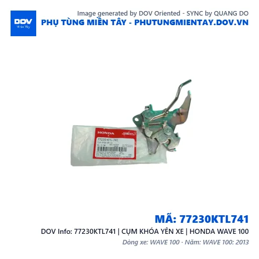 77230KTL741 | CỤM KHÓA YÊN XE | HONDA WAVE 100 — 77230KTL741