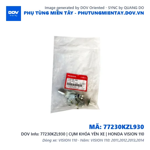 77230KZL930 | CỤM KHÓA YÊN XE | HONDA VISION 110 — 77230KZL930