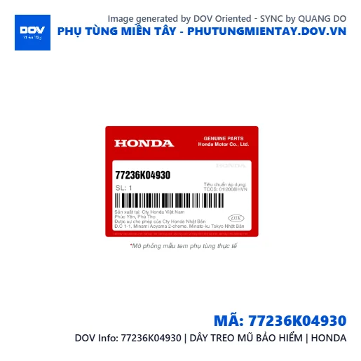 77236K04930 | DÂY TREO MŨ BẢO HIỂM | HONDA  — 77236K04930