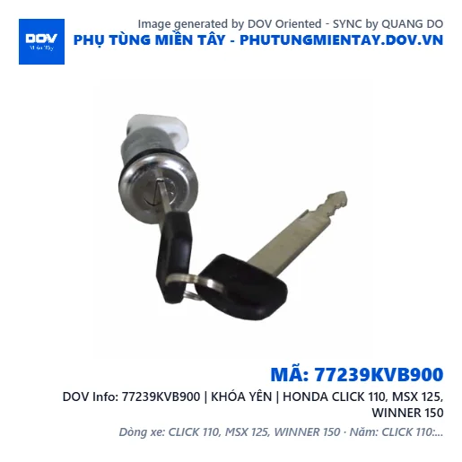 77239KVB900 | KHÓA YÊN | HONDA CLICK 110, MSX 125, WINNER 150 — 77239KVB900