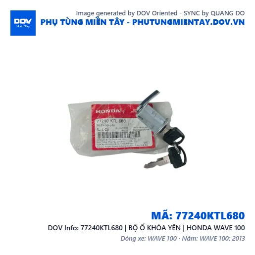 77240KTL680 | BỘ Ổ KHÓA YÊN | HONDA WAVE 100 — 77240KTL680