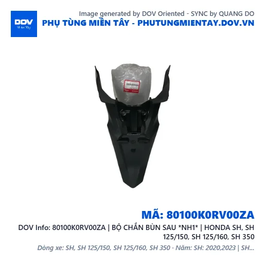 80100K0RV00ZA | BỘ CHẮN BÙN SAU *NH1* | HONDA SH, SH 125/150, SH 125/160, SH 350 — 80100K0RV00ZA